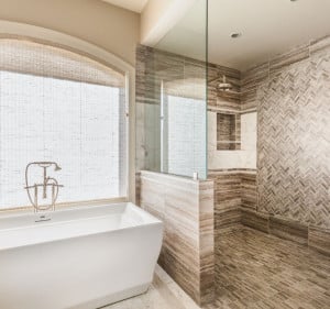 45168113 - bathtub and shower in new luxury home